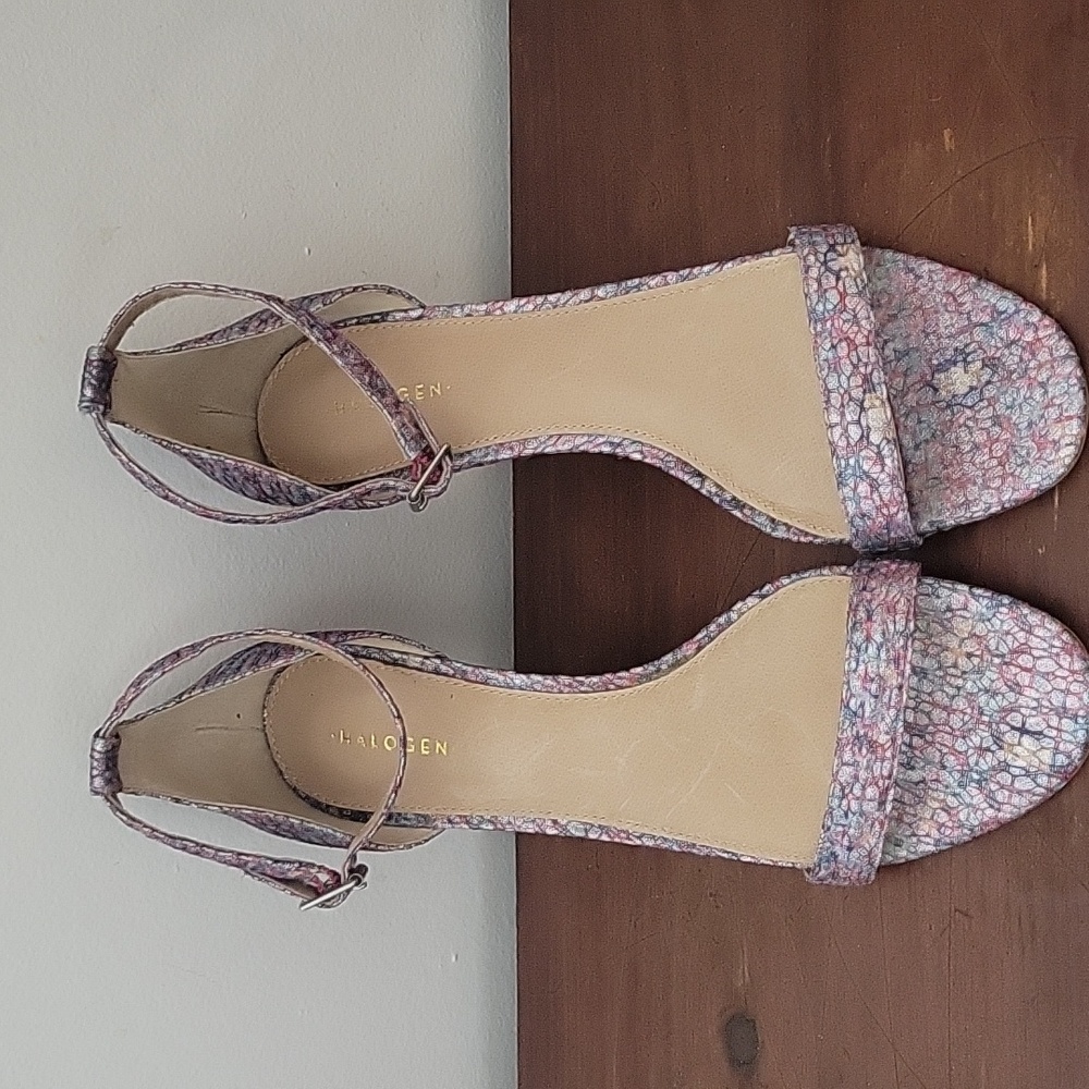 Halogen fabric heel sandals